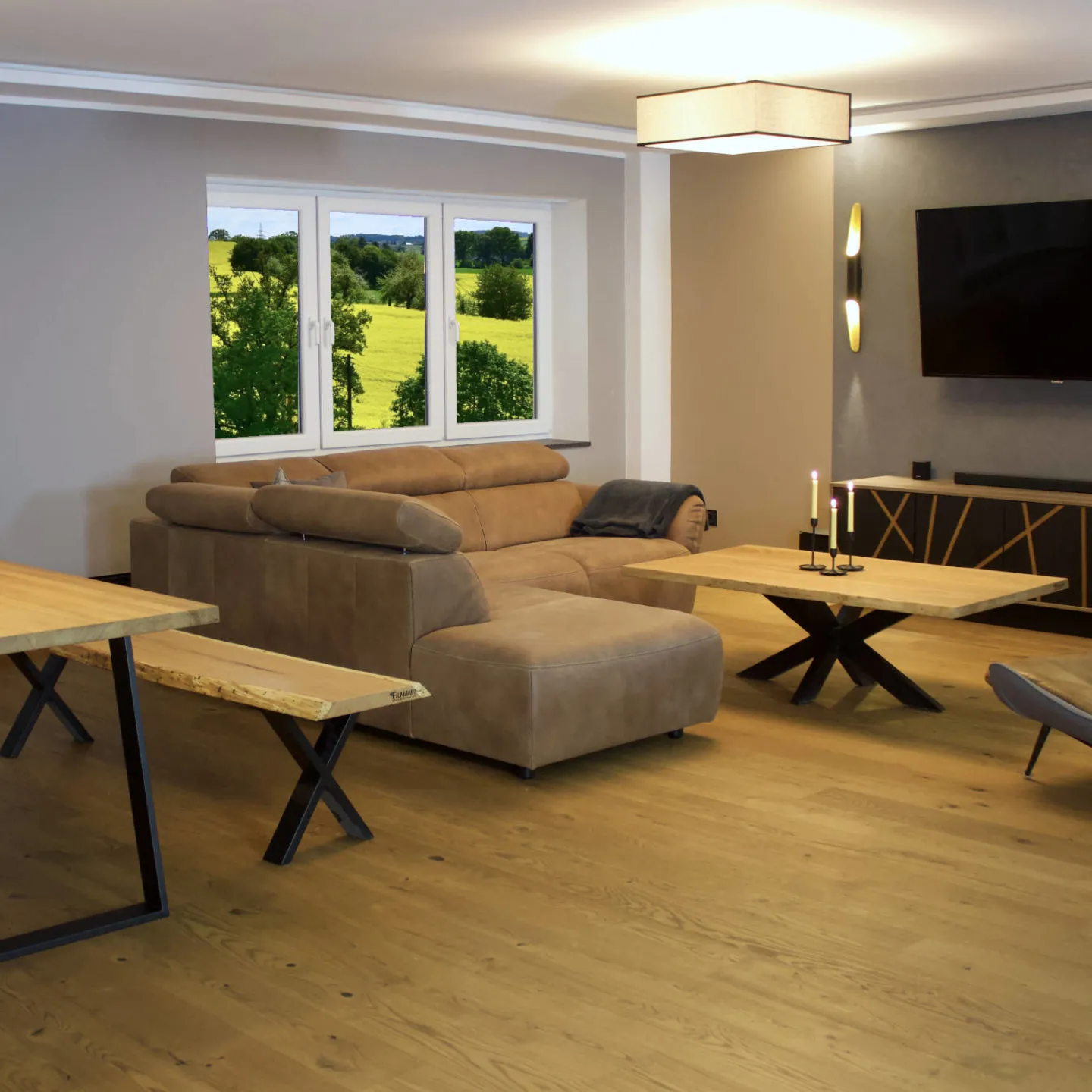 Stilvolles Wohnen mit Möbeln aus natürlichen Werkstoffen.